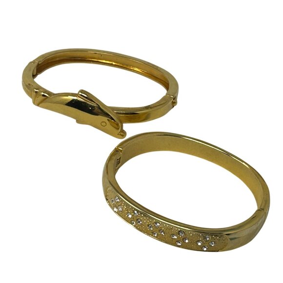 2 Bracelets - Gold Plated Dolphin &‎ Crystal Bangle - Picture 4 of 7